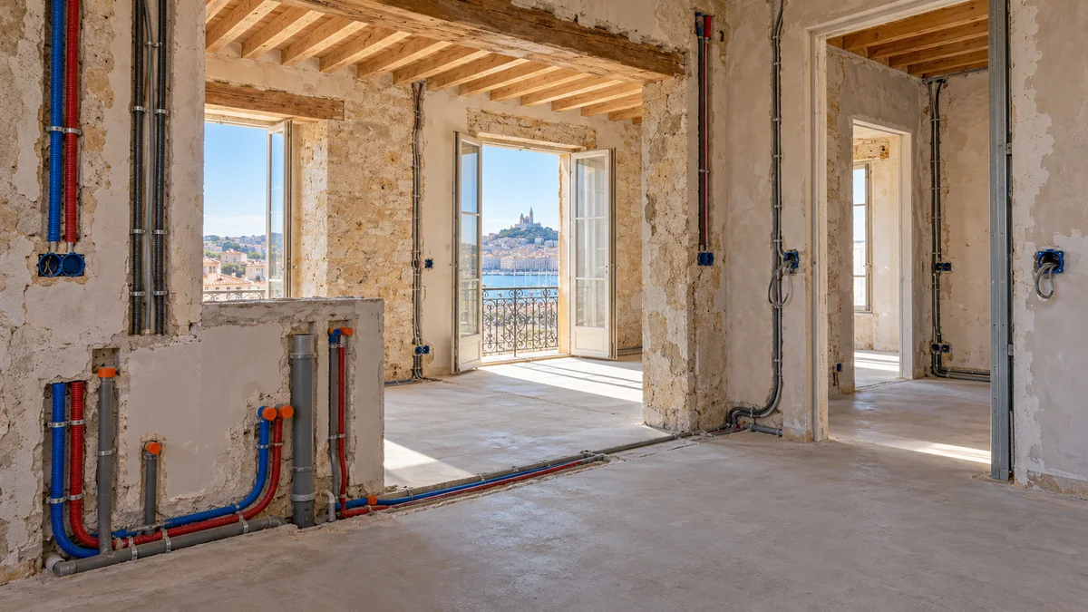 Appartement ancien en rénovation avec plusieurs lots visibles