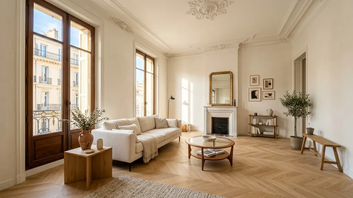 Séjour lumineux après rénovation complète